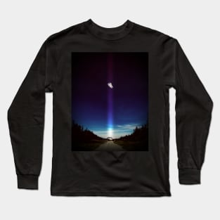 Spaceman Floating Over Truck In Wilderness Landscape Long Sleeve T-Shirt